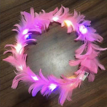 Charger l&#39;image dans la galerie, Couronne de plumes lumineuses à DEL douces pour filles