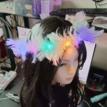 Charger l&#39;image dans la galerie, Couronne de plumes lumineuses à DEL douces pour filles