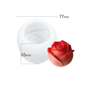 Moule à Glaçons en Forme de Rose en Silicone 3D