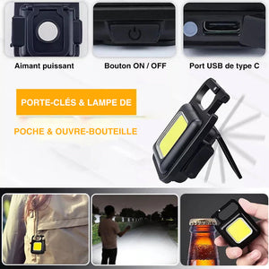 Lampe de secours rechargeable portable multifonctionnelle