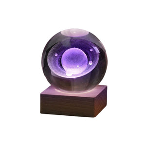 Lampe de veilleuse boule de cristal 3D Galaxy